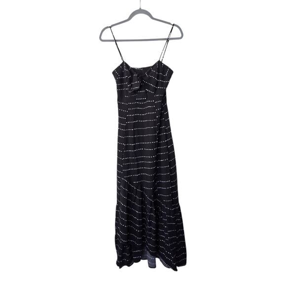 ViX Paula Hermanny New Black White Dot Bow Ruffle Tiered Hem Maxi Dress, Size XS - Picture 2 of 14